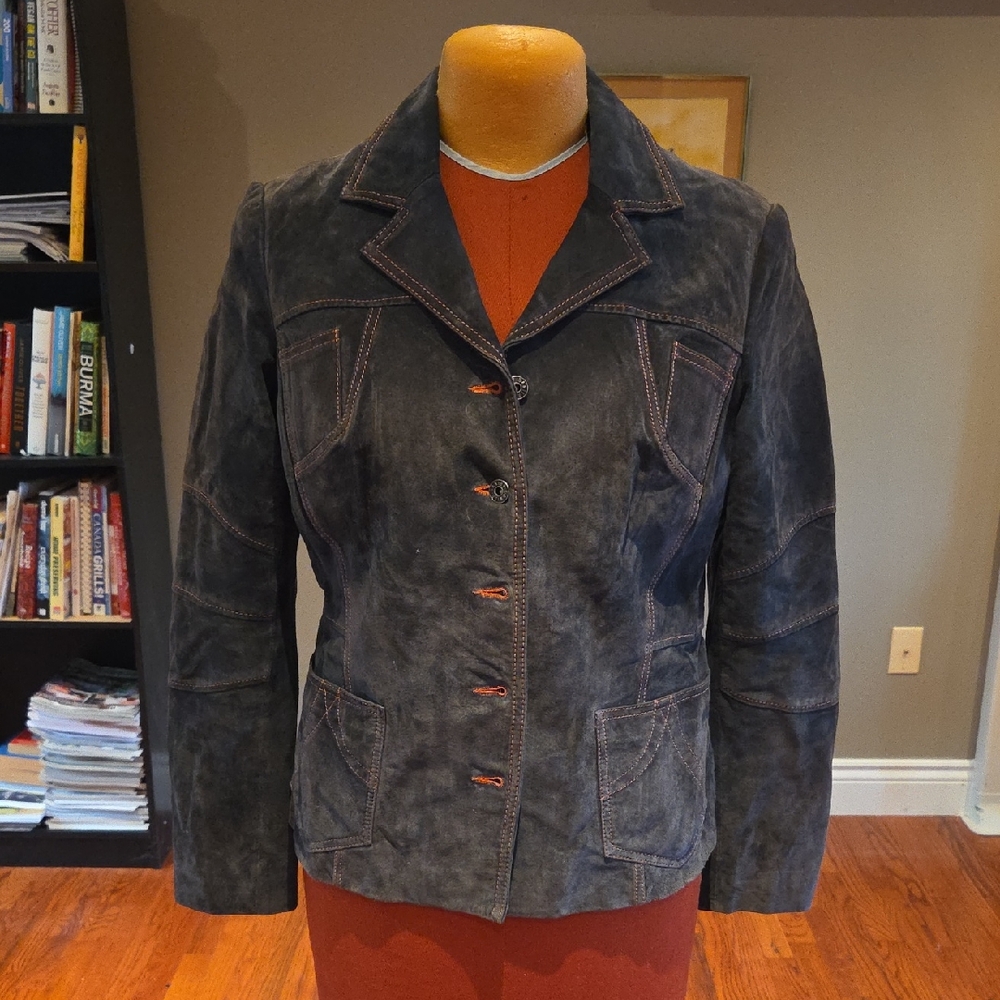 Danier Dark Leather Blazer